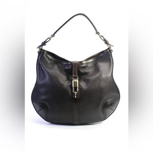 FINAL SALE Authentic Burberry Womens Lock Clasp Hobo Shoulder Bag